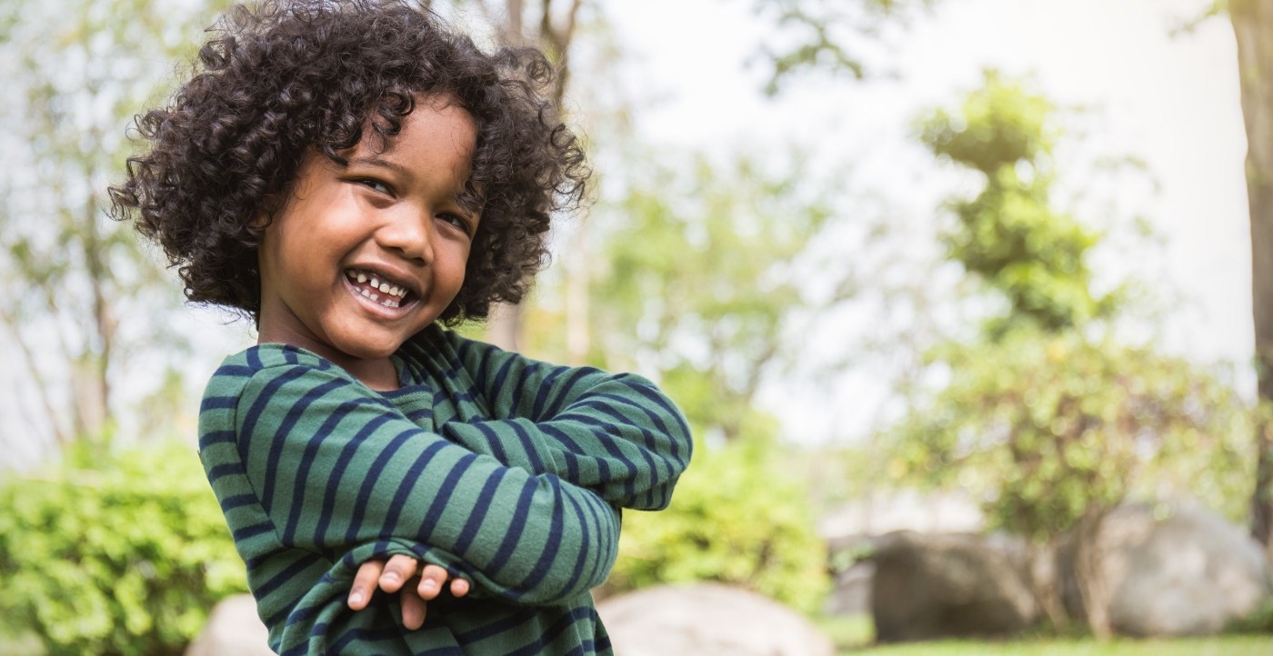 Smiling child after children's dentistry visit