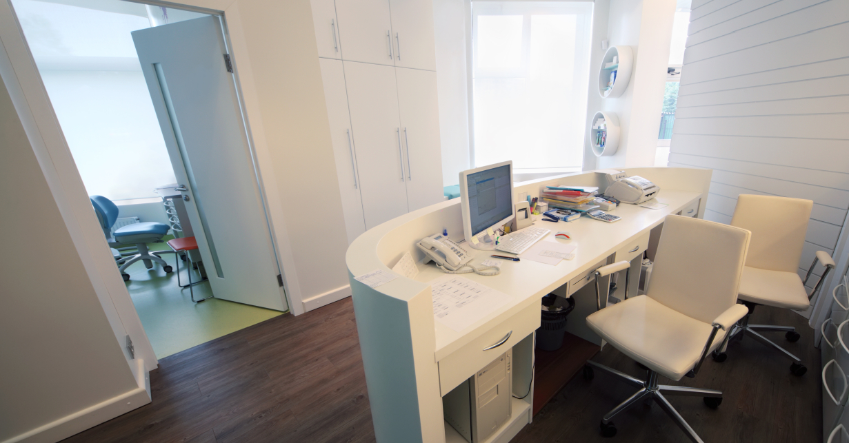 Dental office reception desk