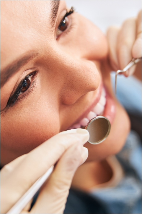 Dental patient receiving dentistry treatment