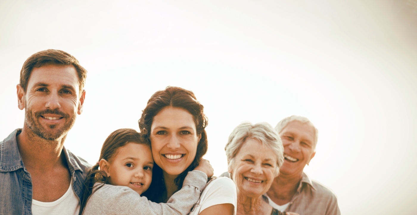 Family smiling together after receiving dental services in Marysville Ohio